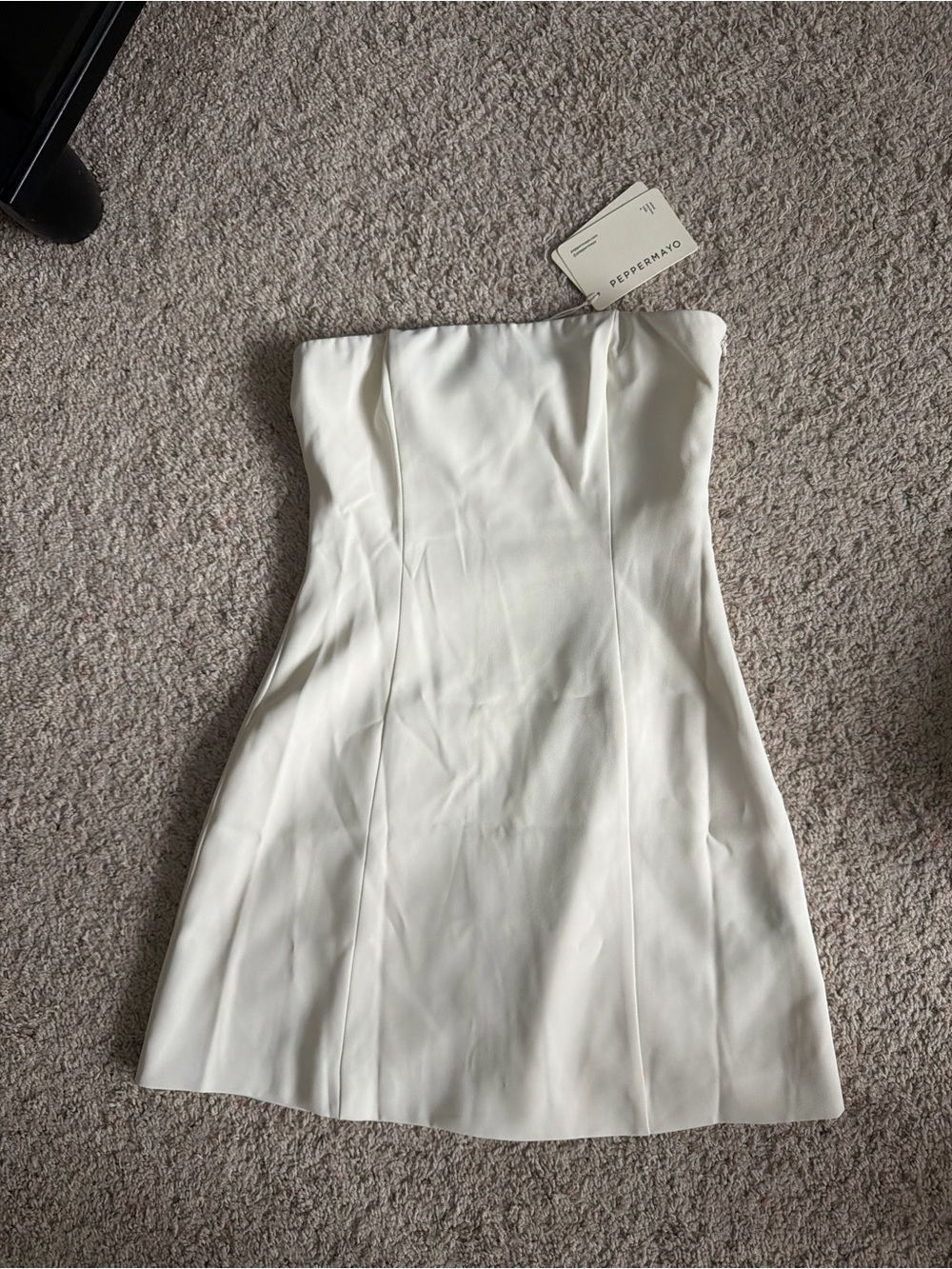 Peppermayo Strapless White Mini Dress